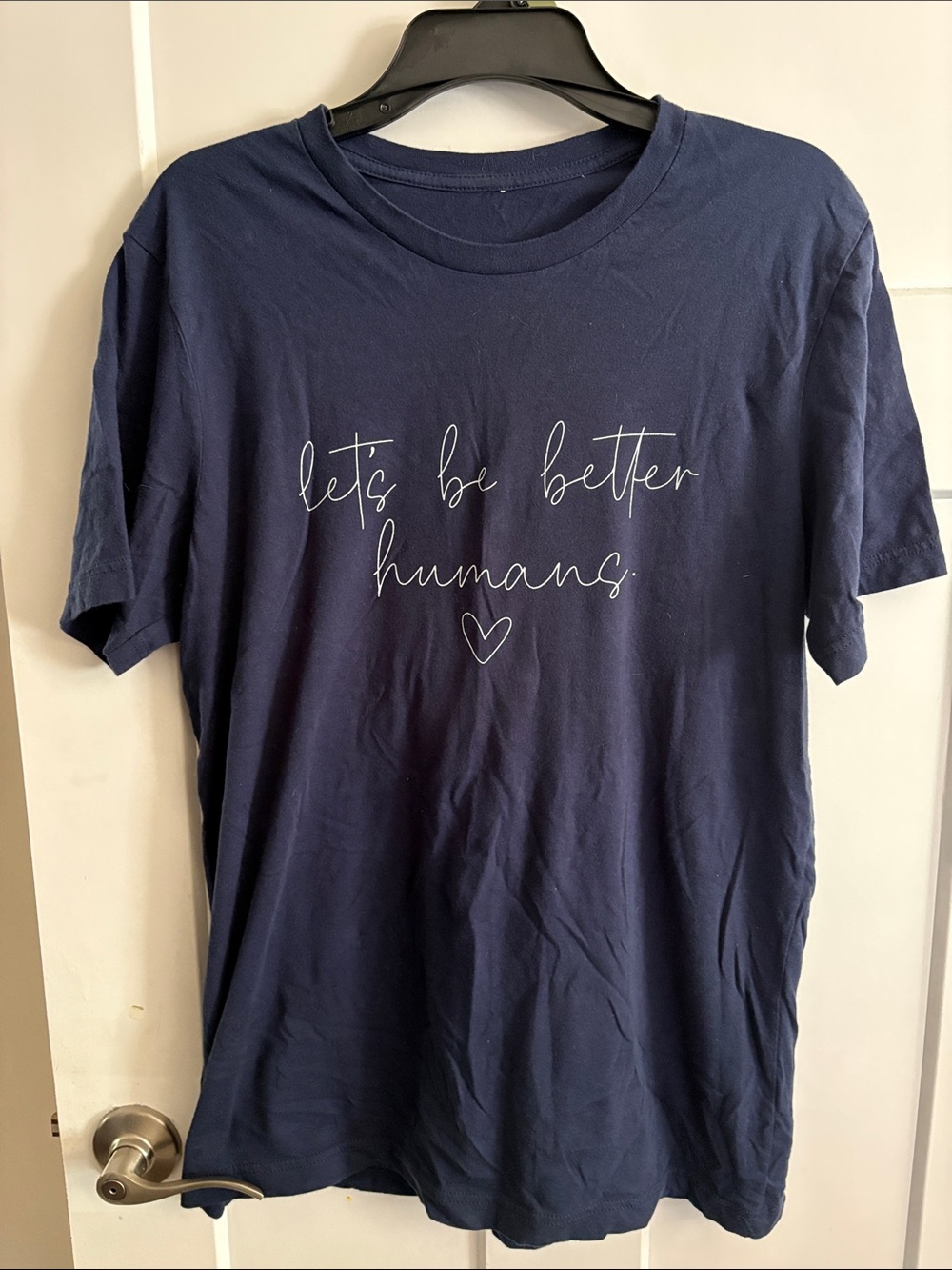 Navy Graphic Tee "let's be better humans"